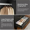 thumbnail image 2 of Elegant 71'' Farmhouse Metal  Wardrobe Cabinet with Hanging Rod, 2 Barn Doors Armoire Closet with 2-Drawers for Bedroom,Home,Office,Black, 2 of 6