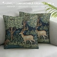 thumbnail image 3 of COMIO William Morris The Brook William Morris Greenery Forest Animals Pheasant Fox Blue Green Floral Decorative Throw Pillow Cover for Home Decor Sofa, 3 of 5