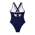 thumbnail image 5 of GUACER Womens Ruched One-Piece Swimsuit with Plunge Halter Neck & Bow-Tie Back Tummy Control Bathing Suits, 5 of 8