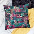 thumbnail image 2 of SHANXI Throw Pillow Covers Black Pink Turquoise and White African Tribal Art Backdrop Bohemian 12x12in, 2 of 5