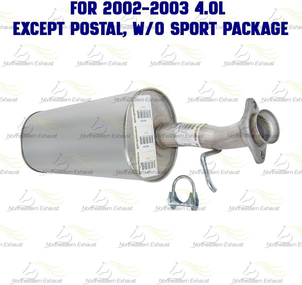 Northeastern Exhaust | Stainless Steel Intermediate Pipe & Muffler Exhaust System Kit Fits 2002-2005 Ford Explorer 4.0L & 2002-2005 Ford Explorer 4.6L SUV - Direct Fit