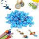 thumbnail image 3 of Cuentas de vidrio millefiori de cinco pétalos en azul y blanco, decoraciones con patrones de flores para hacer tú mismo, bolsa de 50 g para manualidades con fusión, 3 of 8