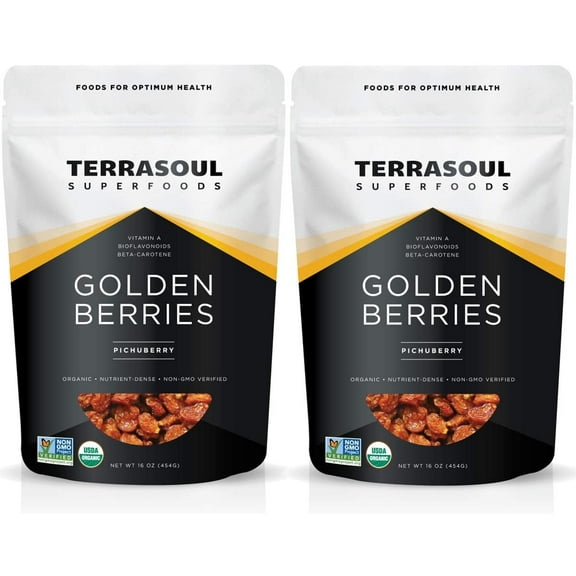 Terrasoul Superfoods Organic Golden Berries, 2 Lbs (1 Lb 2-Pack)