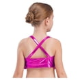 thumbnail image 4 of Yeahdor Girls Hip Hop Jazz Street Dance Performance Outfits Sequin Ruffles Tank Crop Top with Metallic Trousers Set Hot Pink 10, 4 of 5
