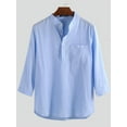 thumbnail image 4 of INCERUN Mens Summer Long Sleeve Casual Leisure Henley Shirts, 4 of 8