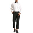thumbnail image 2 of INSPIRE CHIC Men's Formal Flat Front Skinny Office Prom Cropped Dress Pants Black 28, 2 of 6