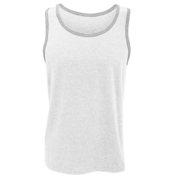 Anvil - Camiseta básica de tirantes para hombres Modelo Fashion - Verano/Playa (Blanco/Gris mate)