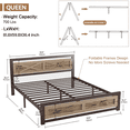 thumbnail image 2 of Behost Queen Bed Frame with Headboard and 11" Underbed Storage, Metal Wood Platform Bedframe Queen Size Bedroom Furniture, 2 of 8