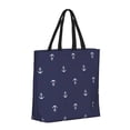 thumbnail image 2 of Naloa Anchor Heart Blue Tote Bag for Women, Foldable Tote Bag With Zipper, Large Shoulder Bag, Top Handle Handbag for Travel, Work, Shopping, 2 of 9