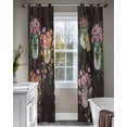 thumbnail image 4 of Pink Spring Floral Sheer Curtains 63 Inch Length 2 Panels Set for Living Room/Bedroom, Farmhouse Botanical Wooden Retro Art Kitchen Curtains Grommet Semi-Sheer Curtains Window Treatments 42"x63"x2, 4 of 7