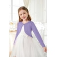 thumbnail image 3 of Arshiner Girls Open Front Shrug Cardigan Kids Children Knit Long Sleeve Bolero with Button Closure, 3 of 6