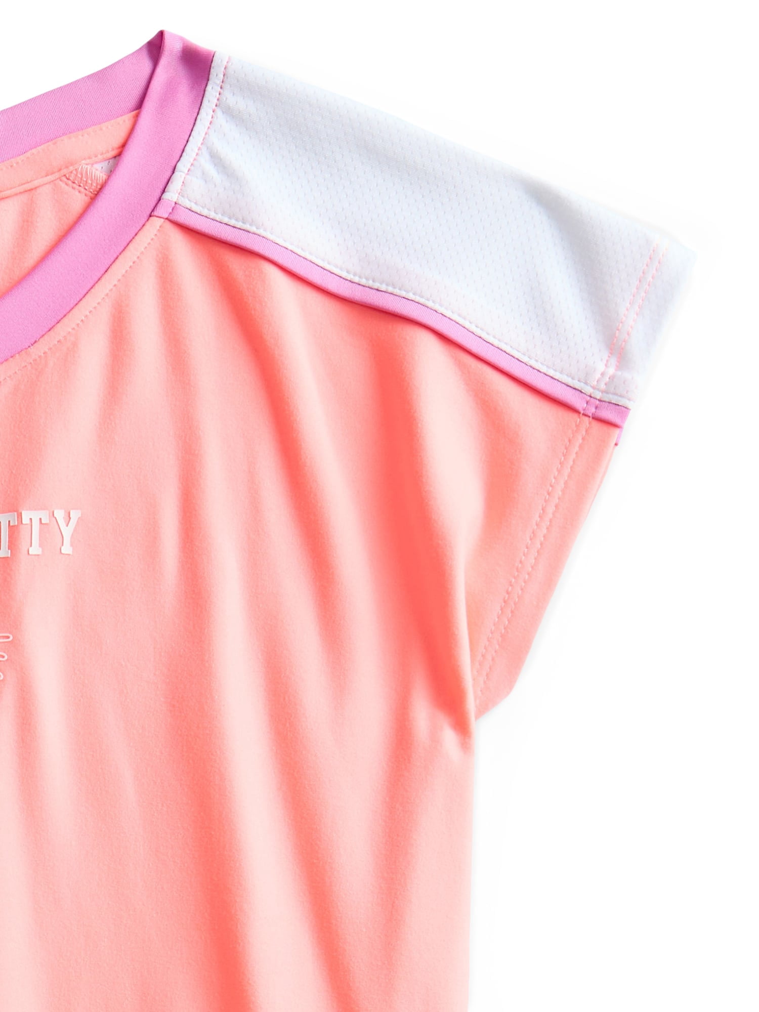Hello Kitty Girls Active V-Neck Graphic Jersey with Short Sleeves, Sizes 4-12