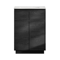 St. Tropez 24" Freestanding Bathroom Vanity in Black Oak with 3-Hole Widespread Sink Top