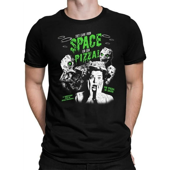 Space Pizza Invasion Graphic Tee T-shirt Men's
