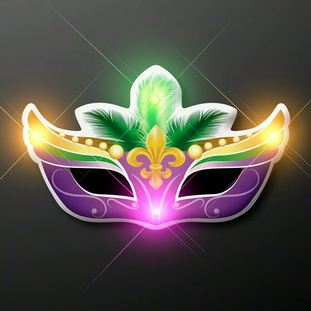 Carnival New Orleans Mardi Gras Mask Flashing Body Light Lapel Pins by Blinkee