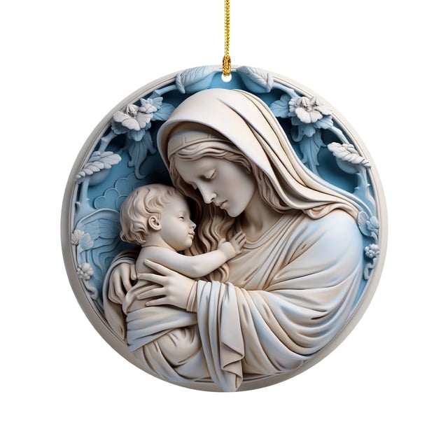 Effect 2024 Christmas Stereoscopic Vision Birth Blessing Pendant Birth Acrylic Car Hanging Ornaments