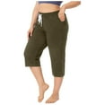 thumbnail image 1 of LUOGENLI Pantalon Décontracté pour Femme Pantalon Décontracté pour Femme Pantalon de Sport Uni Multicolore Taille Haute Extensible Pantalon Sept-Huitième Pantalon Décontracté pour Femme 36X29 Pantalon Décontracté pour Femme Taille Extensible Vert m, 1 of 9