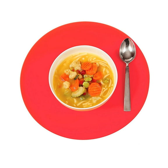 WEUVEB 2Pcs Non Slip Silicone Microwave Mat Red Heat Resistant Pad for Oven Use