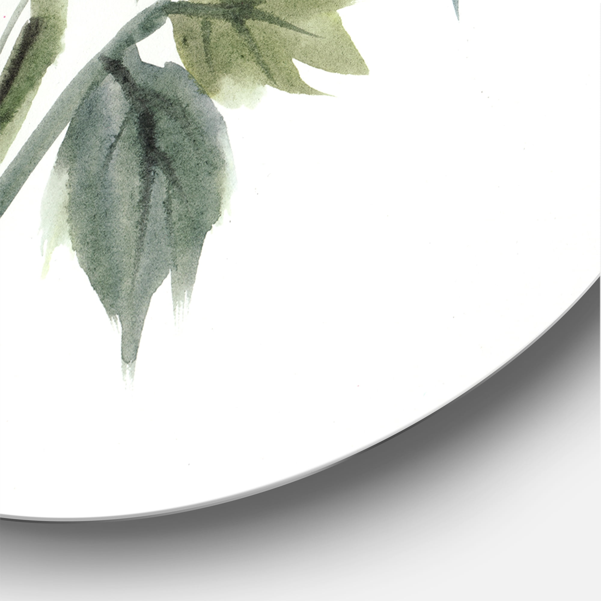 Designart 'Ancient Purple Peonies Branch' Traditional Circle Metal Wall Art 23x23 - Disc of 23