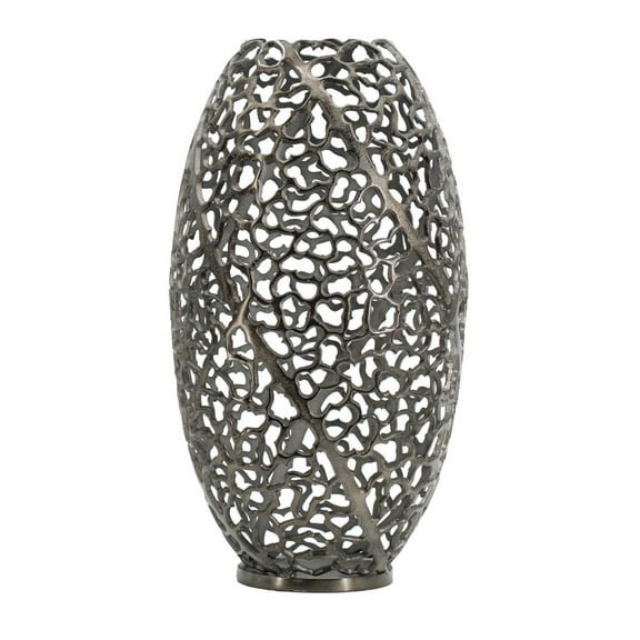 A&B Home Hollow Aluminum Coral Vase 7.9" x 7.9" x 14"