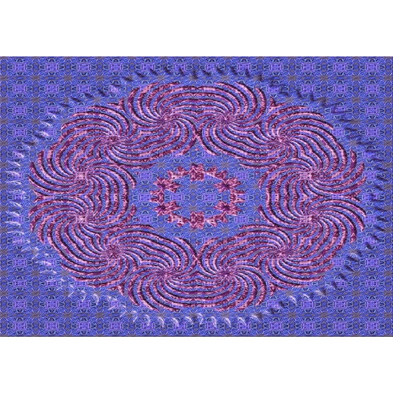 Ahgly Company Indoor Rectangle Patterned Bright Purple Area Rugs, 5' x 8'