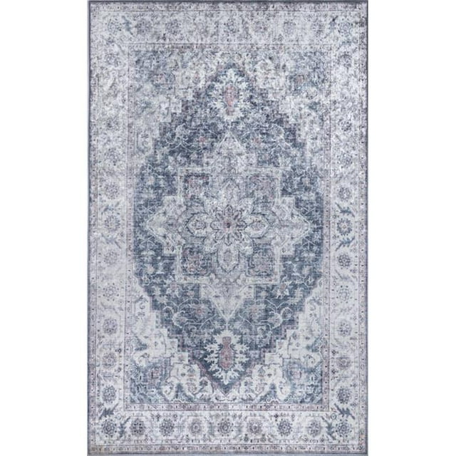 Momeni KARACKAR-8GRY3656 3 ft. 6 in. x 5 ft. 6 in. Karachi Machine Made Traditional Rectangle Area Rug, Grey