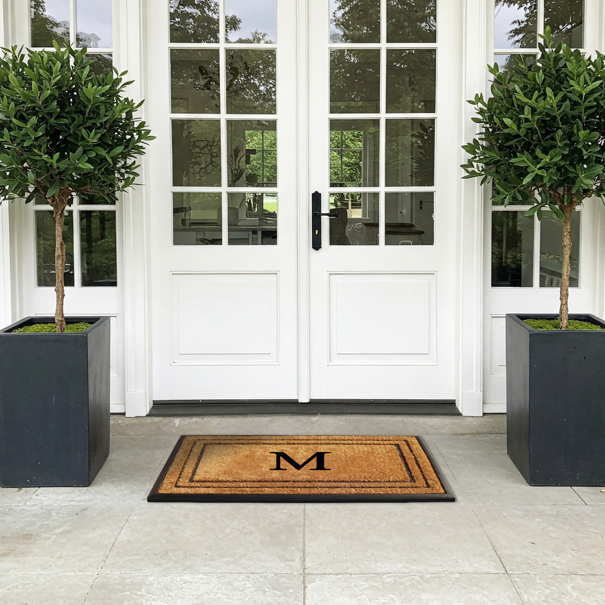 A1 Home Collections Natural Coir & Rubber Door Mat, Long-Lasting Entrance Doormats for Front Door, Thick & Non-Slip Durable Outdoor Entry Mat 24" x 39"