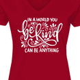 thumbnail image 4 of Inktastic Inspirational Quote in a World You Can Be Anything Be Kind Women's V-Neck T-Shirt, 4 of 5