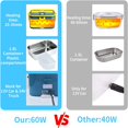 thumbnail image 3 of MesaSe Electric Lunch Box 75W Food Heated 12V 24V 110V Portable Food Warmer Heater for Car/Truck/Home Self Heating Box with 1.8L 304 Stainless Steel Container 0.45L Compartment, 3 of 7