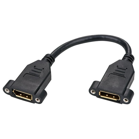 PRO SIGNAL - DisplayPort Female to Female Panel Mount Adaptor Lead, 300mm Black