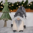 thumbnail image 2 of Northlight Lighted Gnome with Antlers Christmas Figure - 9" - Gray and White, 2 of 6