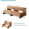 thumbnail image 2 of 32 Inch Wooden Two-Step Stool for Adults and Kids, Wider Anti-Slip Bedside Steps and Spa Stairs, 2 of 12