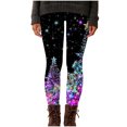 thumbnail image 6 of Jaunzuar Yoga Pants Women Slim Christmas Tree Print High Waisted Leggings Workout Running Soft Leggings S, 6 of 9