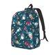 thumbnail image 1 of Disketp Garden Gnomes In Flower print Canvas Backpack Lightweight Travel Daypack Student Rucksack Laptop Backpack-Small, 1 of 5
