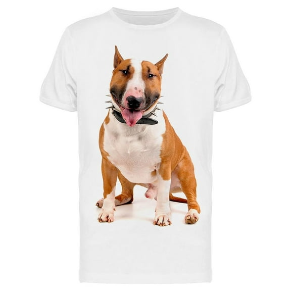 Sitting Cute Bull Terrier T-Shirt Men -Image by Shutterstock, Male Small