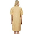 thumbnail image 3 of Bimba Women's Nightwear Beige Shirt Short Sleeve Dress With Pockets Sleepwear-10, 3 of 5