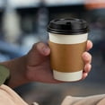 thumbnail image 4 of 50 Pack 16oz Disposable Paper Coffee Cups with Lids and Sleeves, Insulated Hot Drink Cups for Travel, Picnic, BBQ and Events, Heavy Duty Quality, 4 of 6