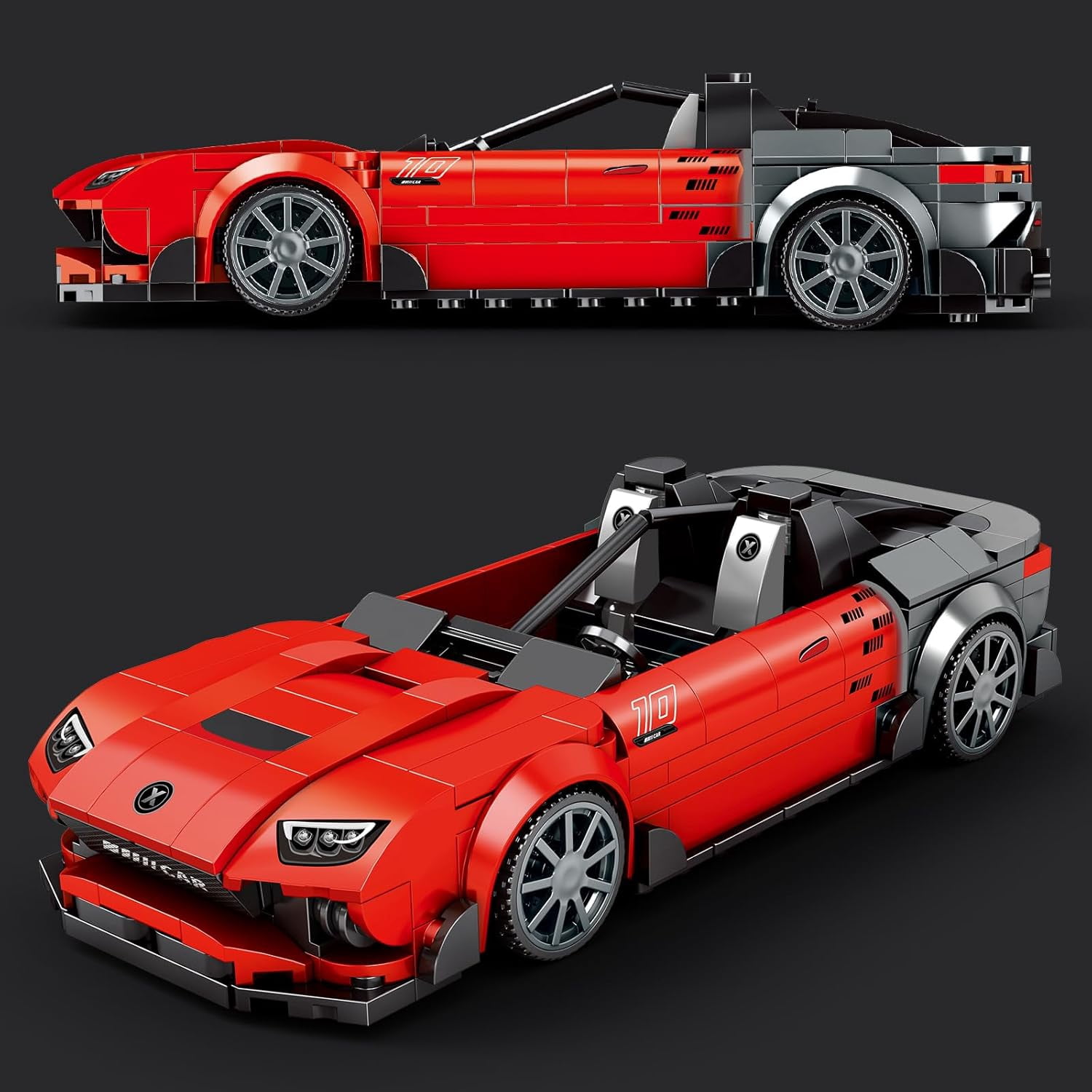 Sports Car Building Set, MOC Racing Car Decor Model Kit, Cool Cars Toys Gifts for Adults Teens Age 14+ (355 Pieces)