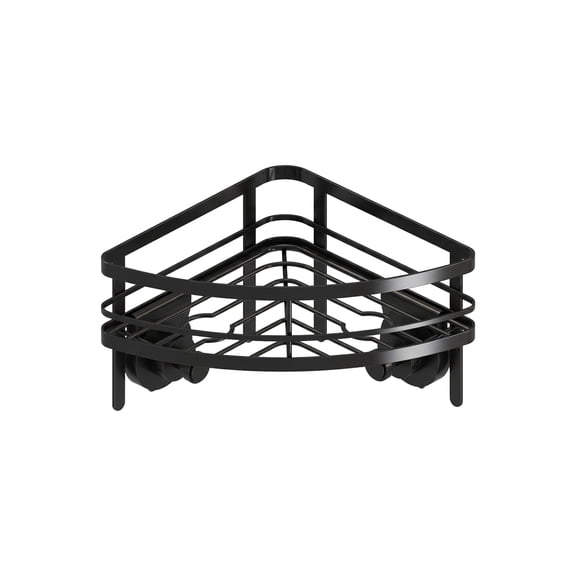 Better Homes & Gardens Matte Black StyleGripâ„¢ Corner Suction Mount Shower Caddy with Hooks