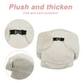 thumbnail image 4 of Adult winter comfort plush Russian hat windproof full hat ear cap warm winter ski hunting bike - off-white, 4 of 5
