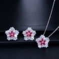 thumbnail image 6 of Chic AAA+ Cubic Zircon Flower Crystal Pendant Necklace and Earrings Jewelry Sets, 6 of 9