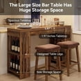 thumbnail image 7 of Tribesigns 63" Bar Table with Wine Rack, Large Wooden Bistro Pub Table, Home Bar Unit with Storage Shelves for Dining Room, Living Room, Kitchen, Brown, 7 of 7