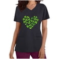 thumbnail image 3 of lcziwo 2025 Happy St. Patrick's Day Scrub Tops for Women Fashion Shamrock Graphic Tees Shirts Short Sleeve Nurse Uniform Tshirts with Pocket Black S Prime By Hour, 3 of 7