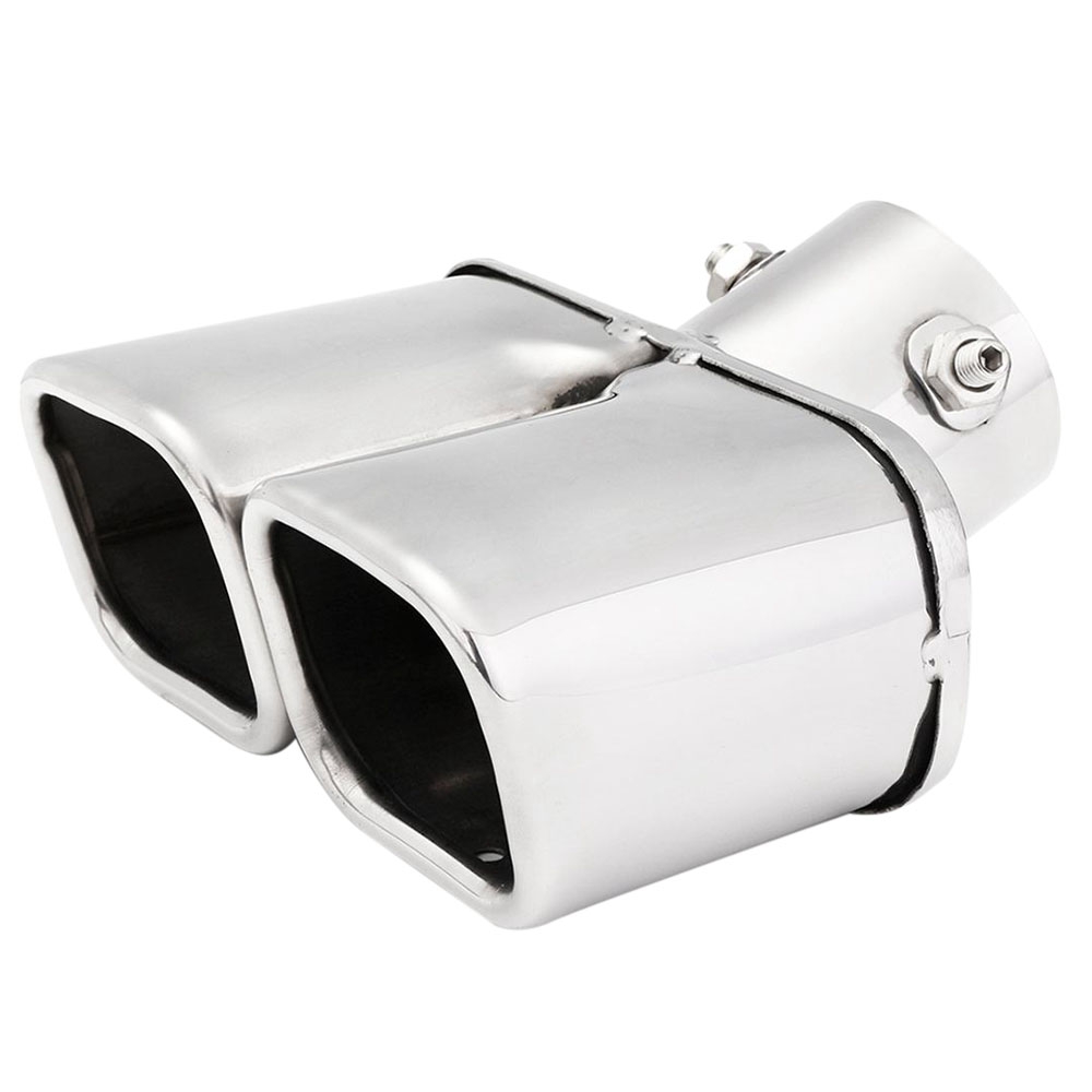 62MM/2.5 inch Dual Outlet Car Exhaust Tip Stainless Steel Slant Rolled