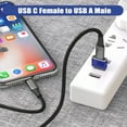 thumbnail image 3 of GJX 2026 New 2 Pack Usb to Usb C Adapter,Type C Female to Usb A Male Charger Cable Converter for Phone for Phone,Tablet,Laptop,Power Bank（Blue）, 3 of 6