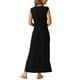 thumbnail image 3 of Vestidos sin mangas Seta T para mujeres, botón, corte acampanado, casual, largos, atuendos de verano, M negro, 3 of 6