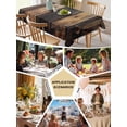 thumbnail image 5 of Black Brown Board Table Cloth, Vintage Chic Shabby Wooden Grain Waterproof Tablecloth for Square Tables, Reusable Washable Fabric Table Cover for Restaurant Kitchen Dining Tables 54"x54", 5 of 6