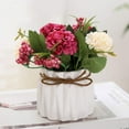 thumbnail image 4 of Plantas de flores artificiales, mini flores de hortensias falsas en maceta para decoración, 4 of 6