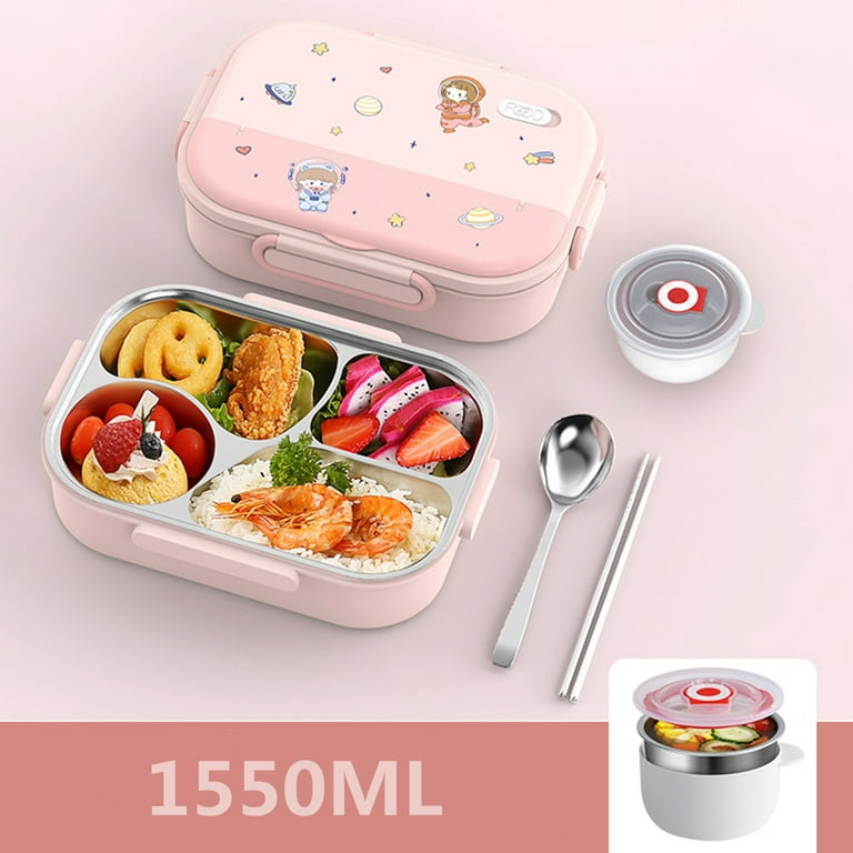 Litake Bento Lunch Box for Kids -316 Stainless Steel Leakproof Lunch  Container for Girls, Boys, Toddlers with 4 Compartments Portions Lunch Box  with