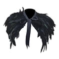 thumbnail image 4 of Capa de plumas falsas para hombro, bufandas góticas, bufanda para mujer, Collar, encogimiento de hombros para Halloween Negro, 4 of 8